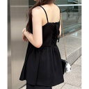 ジュノア JUNOAH 2wayレースアップフレアキャミビスチェ (ブラック)