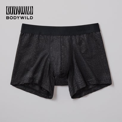 ボディワイルド BODY WILD ローライズボクサー ラッセルレース アンティークストライプ柄 【返品不可商品】 (ブラック)