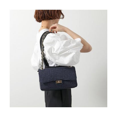 アンドレアカルドネ Andrea Cardone andrea cardone ショルダーバッグ 1690M ラフィア×レザー （blue/ブルー）