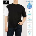 ジーンズメイト JEANS MATE BRKNHOME x ZERO STAIN コラボ 配色 クルーネック Tシャツ 汗染み 目立ちにくい Tシャツ ゼロステイン ブロークンホーム (ブラック)
