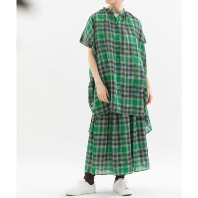ノップドゥノッド nop de nod ラミータータンチェックチュニック (グリーン) ノップドゥノッド nop de nod ラミータータンチェックチュニック (グリーン)