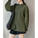 テディショップ Teddyshop 【UVカット率 99%以上】レディース水着 ぽわん袖が可愛い。長袖フード付きハイネックフレアラッシュパーカー (カーキ)