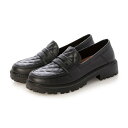 アドット adottona 【完全防水】ステッチ入りレインローファー【晴雨兼用】 (BLK)