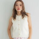 コカ coca ゴールドボタンノースリーブニットプルオーバー (Ivory)