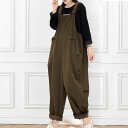 アイカ ica デニム オーバーオール サロペット パンツ オールインワン つなぎ ゆったり ルーズ カラーデニム ジーンズ 作業着 ベイカー カジュアル 大きいサイズ 体型カバー 着痩せ (LBR)