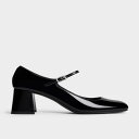 パテント ブロックヒールメリージェーンパンプス (Black Patent)