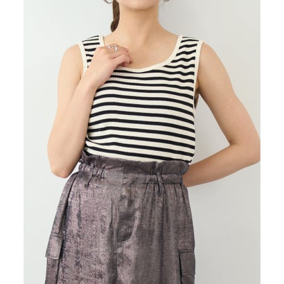 セットアップセブン SETUP7 コットンワッフルタンクトップ GLR (ブラック系1)