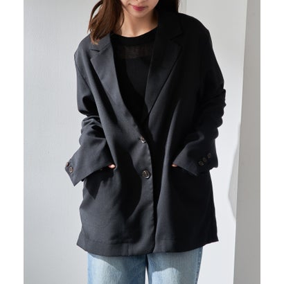 メゾンブリーズ MAISON BREEZE リネンタッチテーラードジャケット XNN (ブラック)