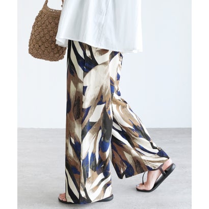 レカ reca アンティークペイント柄ワイドパンツ(on4604452) （ブルー）