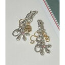 ゴールディ GOLDY カラー グリント フラワー チャーム イヤリング 2250402 (シルバー×ゴールド)