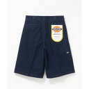 ディッキーズ Dickies ワイドルーズショートパンツ (ブルーデニム)