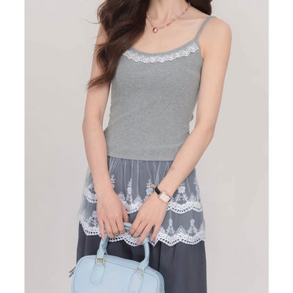 ミニミニストア miniministore カップ付きブラキャミソールレース切り替え （グレー）のサムネイル