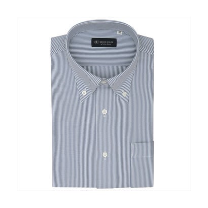 トーキョーシャツ TOKYO SHIRTS 【ストレッチ】 ボタンダウン 半袖 形態安定 ニットシャツ （ブルー）