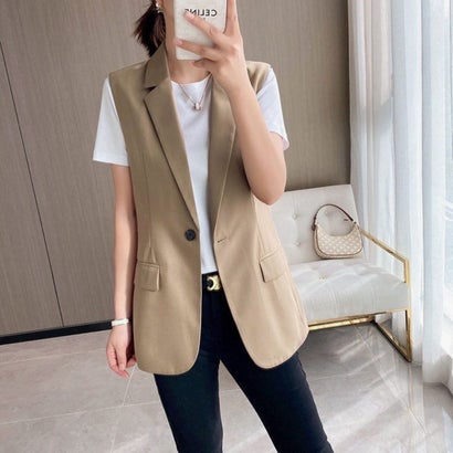 メゾンドラティール maison de LATIR 重宝するテーラードジレ （ベージュ）