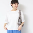 デッサン Dessin 【二の腕カバー・接触冷感】袖折り返しTシャツ(XS~L) (ホワイト(002))