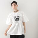 ザ ショップ ティーケー (ウィメン) THE SHOP TK(Women) シャーリングロゴ袖布帛プルオーバー (オフホワイト(003))(4)