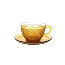 ダルトン DULTON GLASS CUP & SAUCER ''FIORE'' 【返品不可商品】 (AMBER)