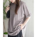 マックハウス Mac-House nAvy SARARI チュニック丈Tシャツ (ベージュ)