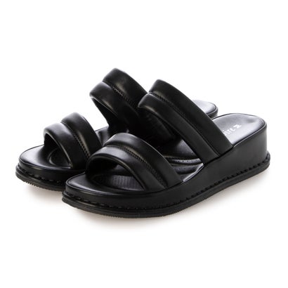 ブランコワール Balancoire 厚底 パテッド ステッチサンダル (ブラック)