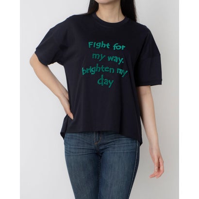 ブローディア BRODIAEA 歯ブラシ加工ロゴ半袖Tシャツ （ネイビー）