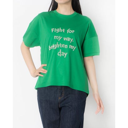 ブローディア BRODIAEA 歯ブラシ加工ロゴ半袖Tシャツ （グリーン）