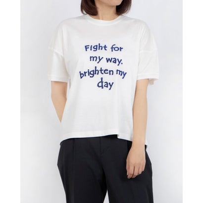 ブローディア BRODIAEA 歯ブラシ加工ロゴ半袖Tシャツ （オフホワイト）