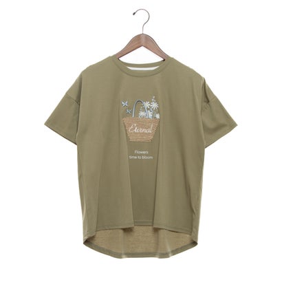 ブローディア BRODIAEA かごバッグデザイン半袖Tシャツ （モスグリーン）