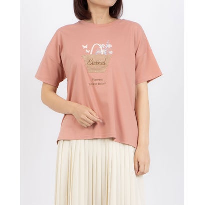 ブローディア BRODIAEA かごバッグデザイン半袖Tシャツ （ピンク）