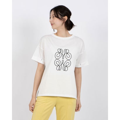 アンナニコラ Anna Nicola モチーフ刺繍半袖Tシャツ (オフホワイト) アンナニコラ Anna Nicola モチーフ刺繍半袖Tシャツ (オフホワイト)