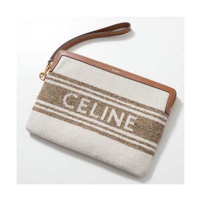 セリーヌ CELINE CELINE クラッチバッグ 10J502FAI ポーチ ストラップ付き （18TN/Tobacco/Tan/ブラウン）