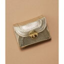 ハシバミ HASHIBAMI 【】ラウンドウォレット ミニウォレット 財布 クロコ柄 シボ感 ミニ財布 牛革 本革 レディース (ゴールド)