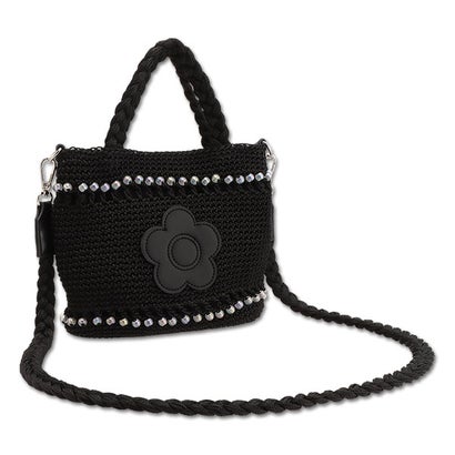 マリークワント MARY QUANT オーロラビーズクロッシェ 2WAYミニトート (ブラック) マリークワント MARY QUANT オーロラビーズクロッシェ 2WAYミニトート (ブラック)