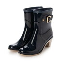 ピッティ Pitti 【WEB限定】バックルベルトレインショートブーツ (ネイビー)
