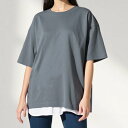 アクアガレージ aquagarage 接触冷感オーバーサイズTシャツ 春 夏 (チャコール)