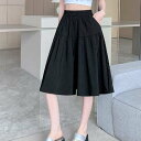 アイカ ica キュロットスカート キュロットパンツ ハーフパンツ キュロット ガウチョ ショート スカート パンツ 膝下丈 ハーフ丈 ひざ丈 ゆったり Aライ...