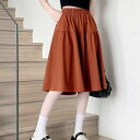 アイカ ica キュロットスカート キュロットパンツ ハーフパンツ キュロット ガウチョ ショート スカート パンツ 膝下丈 ハーフ丈 ひざ丈 ゆったり Aライン フレア ハイウエスト 涼しい 薄手