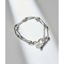 フィリップ オーディベール PHILIPPE AUDIBERT Garnet double bracelet, brass silver plated BRS6...