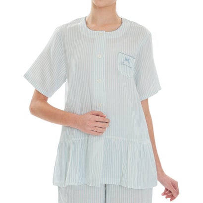 ナルエー Narue ダブルガーゼストライプパジャマ （ブルー）