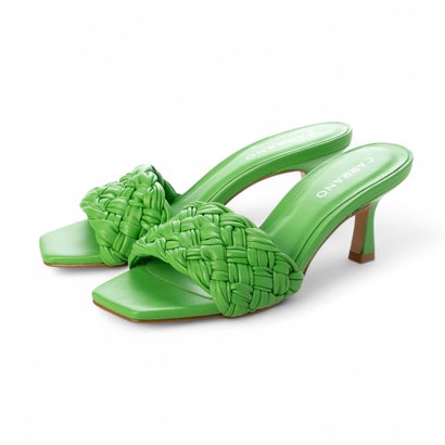 カラーノ CARRANO イントレチャートミュールサンダル （グリーン）