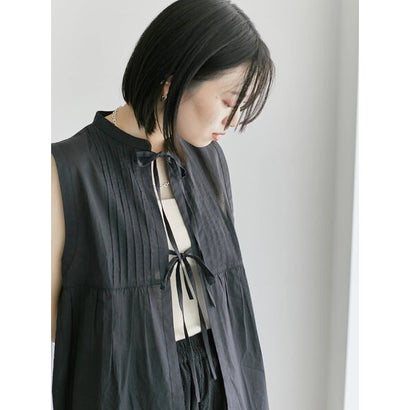 サマンサモスモス ブルー Samansa Mos2 blue 【Made in India】リボンベスト （ネイビー）