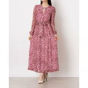 ウィッスルズ WHISTLES Abstract Cheetah Midi Dress (Pink/Multi)