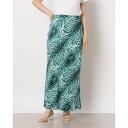 ウィッスルズ WHISTLES Brushed Leopard Bias Cut Skirt (Green/Multi)