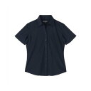 トーキョーシャツ TOKYO SHIRTS 【ストレッチ】 スキッパー 半袖 形態安定 ニットシャツ レディースシャツ (ネイビー)
