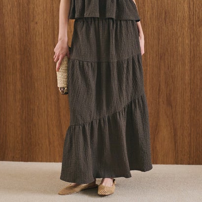 コカ coca クロスシャーリングギャザースカート （Brown）のサムネイル