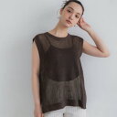 コカ coca クロスチェーン・ニットジレ (Brown)(4)