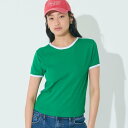 コカ coca スムースコンパクトリンガーTシャツ (Green)