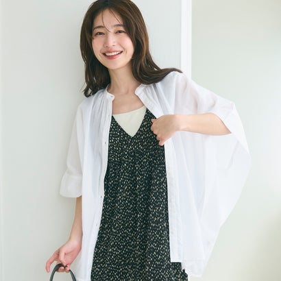 コカ coca コットンボイルポンチョシャツ (White)
