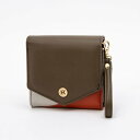 ヒロココシノファム HIROKO KOSHINO FEMME 財布 レディース 2つ折り レター型 使いやすい コンパクト ストラップ付き (オレンジ)