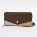 ヒロココシノファム HIROKO KOSHINO FEMME 財布 レディース 長財布 ショルダー レター型 ラウンドファスナー 使いやすい 多機能 (ベージュ)