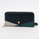 ヒロココシノファム HIROKO KOSHINO FEMME 財布 レディース 長財布 ショルダー レター型 ラウンドファスナー 使いやすい 多機能 (グリーン)